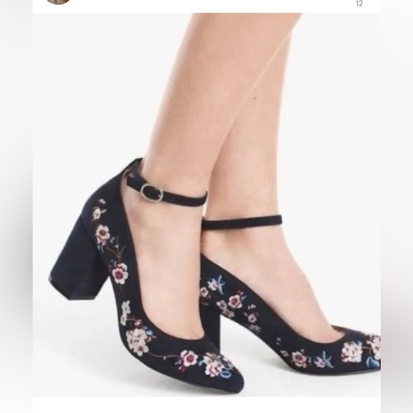 White House Black Market Shoes - White House black market Bethany blue suede embroidered shoes 8.5